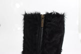 Dolce & Gabbana Black Xiangao Lamb Fur Leather Boots Shoes