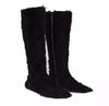 Dolce & Gabbana Black Xiangao Lamb Fur Leather Boots Shoes