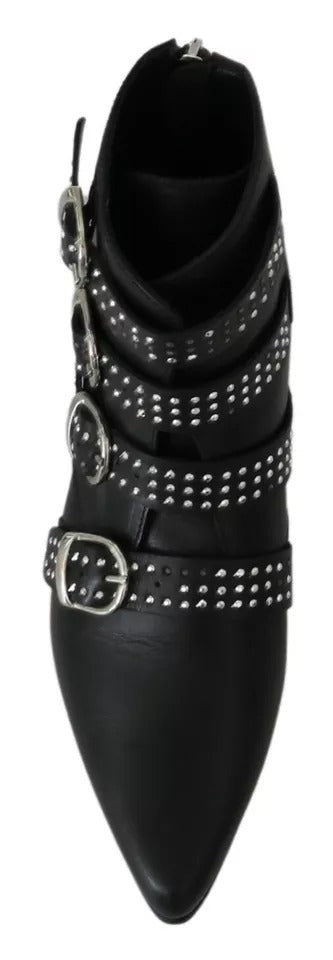 Dondup Black Fashion Buckled Zipper Ankle Boots Shoes