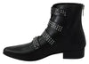 Dondup Black Fashion Buckled Zipper Ankle Boots Shoes