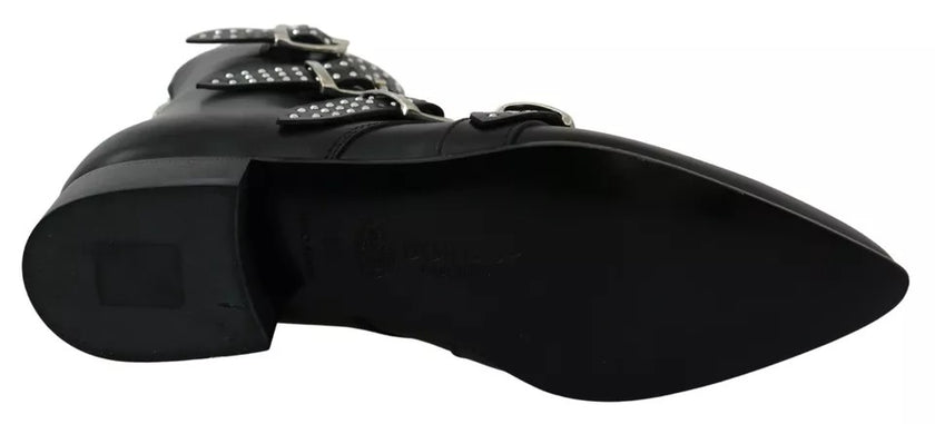 Dondup Black Fashion Buckled Zipper Ankle Boots Shoes