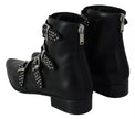 Dondup Black Fashion Buckled Zipper Ankle Boots Shoes