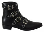Dondup Black Fashion Buckled Zipper Ankle Boots Shoes