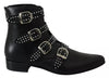 Dondup Black Fashion Buckled Zipper Ankle Boots Shoes