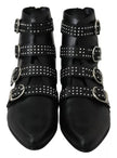 Dondup Black Fashion Buckled Zipper Ankle Boots Shoes
