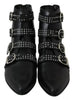 Dondup Black Fashion Buckled Zipper Ankle Boots Shoes