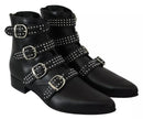 Dondup Black Fashion Buckled Zipper Ankle Boots Shoes