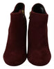 Steve Madden Maroon Blush Velvet Suede Penelope Ankle Boots Shoes