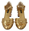 Dolce & Gabbana Gold Studs Vally Slingback Sandals Shoes
