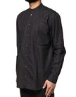 Dolce & Gabbana Black Cotton Button Down Men Casual Shirt