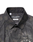 Dolce & Gabbana Black Royal Pet Portrait GOLD Dress Shirt