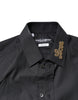 Dolce & Gabbana Black Love Embroidery GOLD Formal Dress Shirt