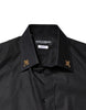 Dolce & Gabbana Black GOLD Cross Embellished Men Dress Shirt