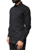 Dolce & Gabbana Black Cotton GOLD Long Sleeves Dress Shirt