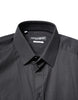 Dolce & Gabbana Black Cotton GOLD Long Sleeves Dress Shirt
