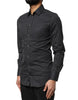 Dolce & Gabbana Black GOLD Patterned Cotton Men Dress Shirt