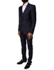 Dolce & Gabbana Blue MARTINI Wool 3 Piece Formal Men Suit