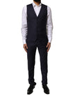 Dolce & Gabbana Blue MARTINI Wool 3 Piece Formal Men Suit