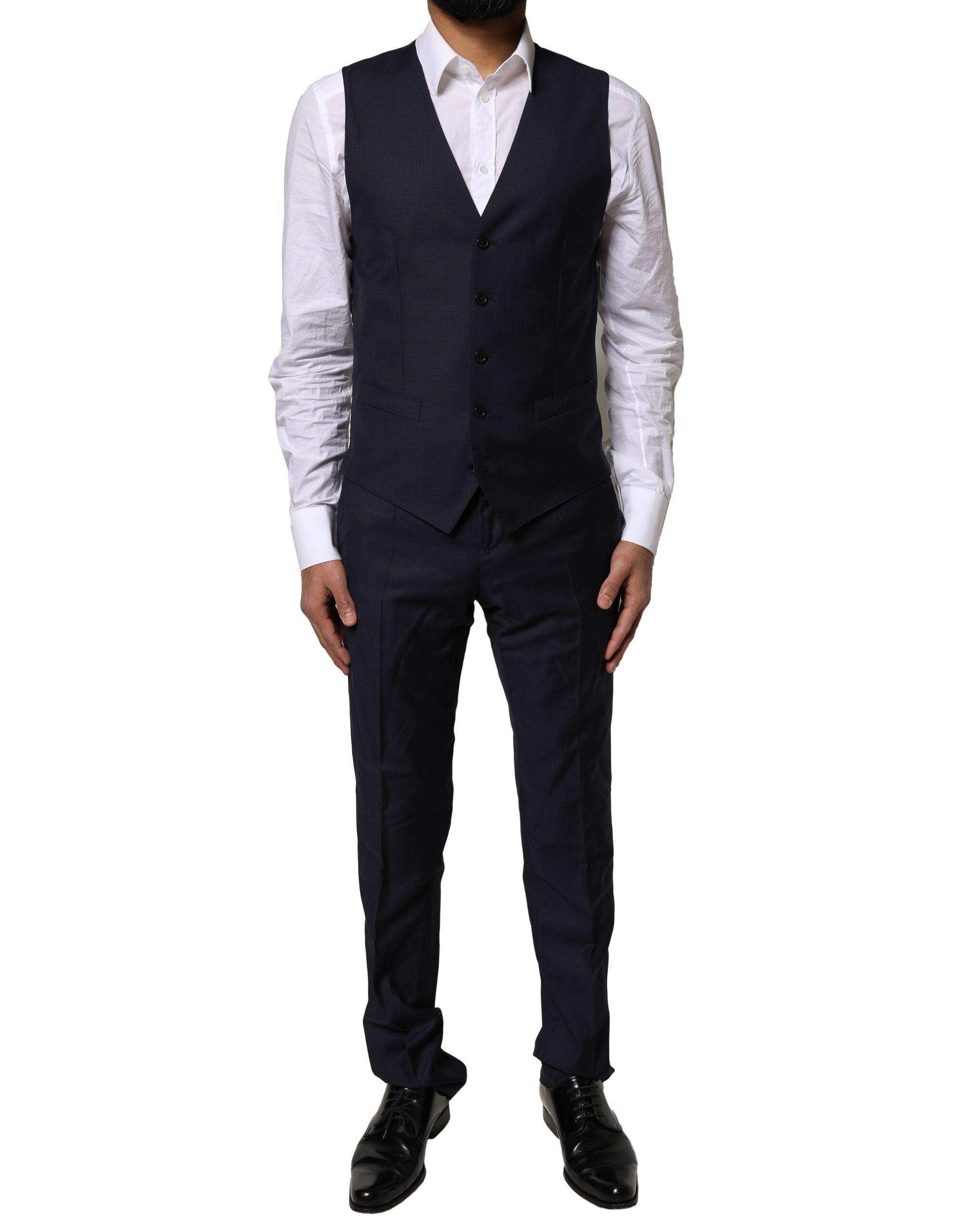 Dolce & Gabbana Blue MARTINI Wool 3 Piece Formal Men Suit