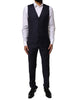 Dolce & Gabbana Blue MARTINI Wool 3 Piece Formal Men Suit