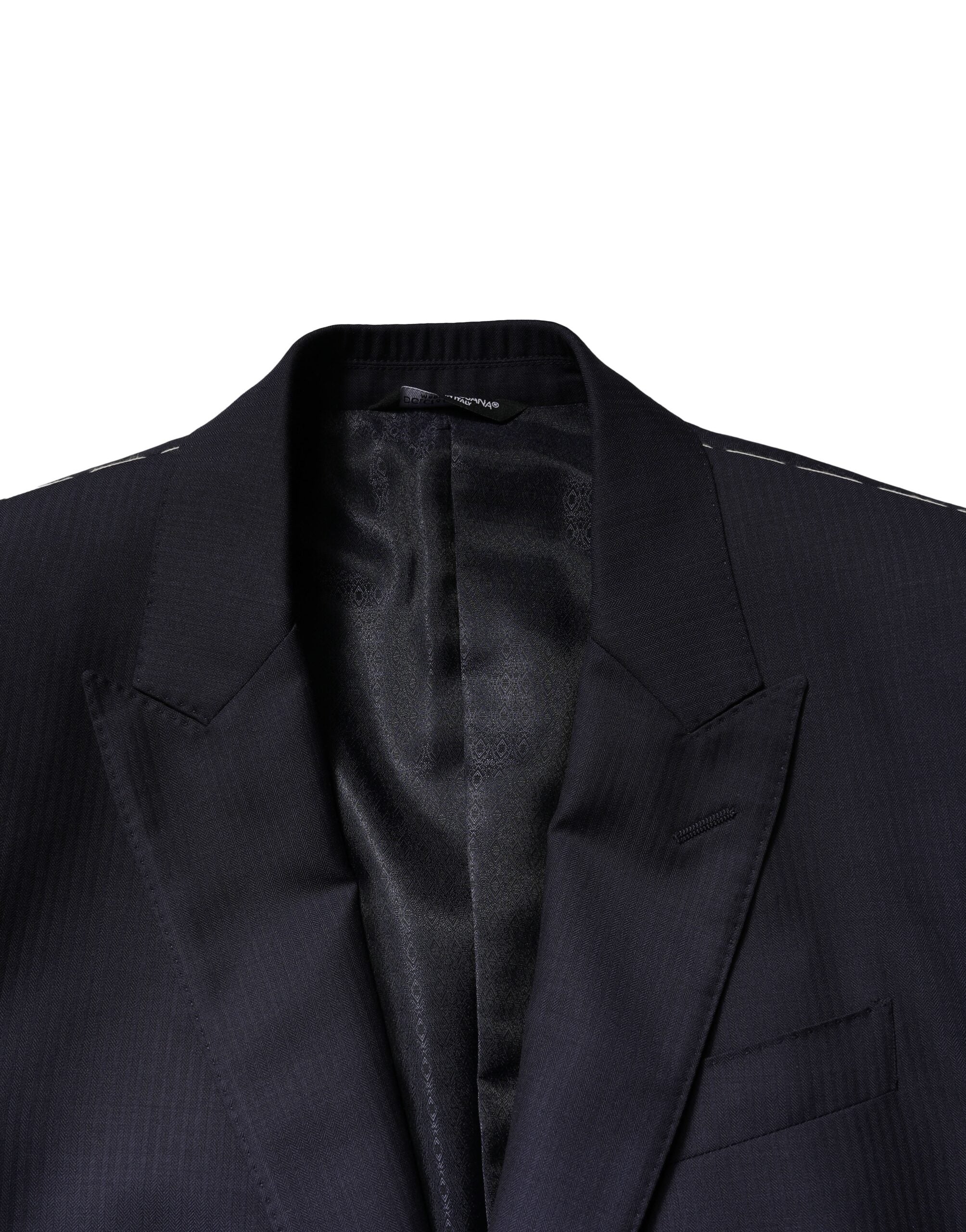 Dolce & Gabbana Blue MARTINI Wool 3 Piece Formal Men Suit