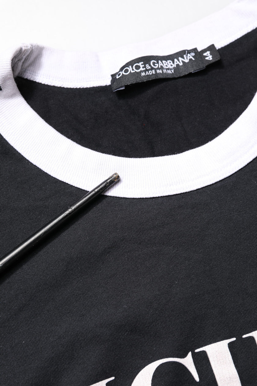 Dolce & Gabbana Black Sicilia Crew Neck Short Sleeve T-shirt