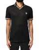 Dolce & Gabbana Black DG Silk V-neck Collared Polo T-shirt