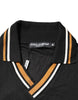 Dolce & Gabbana Black DG Silk V-neck Collared Polo T-shirt