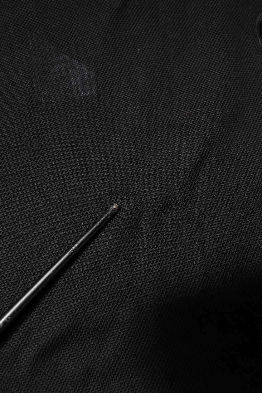 Dolce & Gabbana Black DG Silk V-neck Collared Polo T-shirt