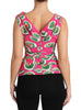 Dolce & Gabbana Sicilian Cake Print Sleeveless Silk Top