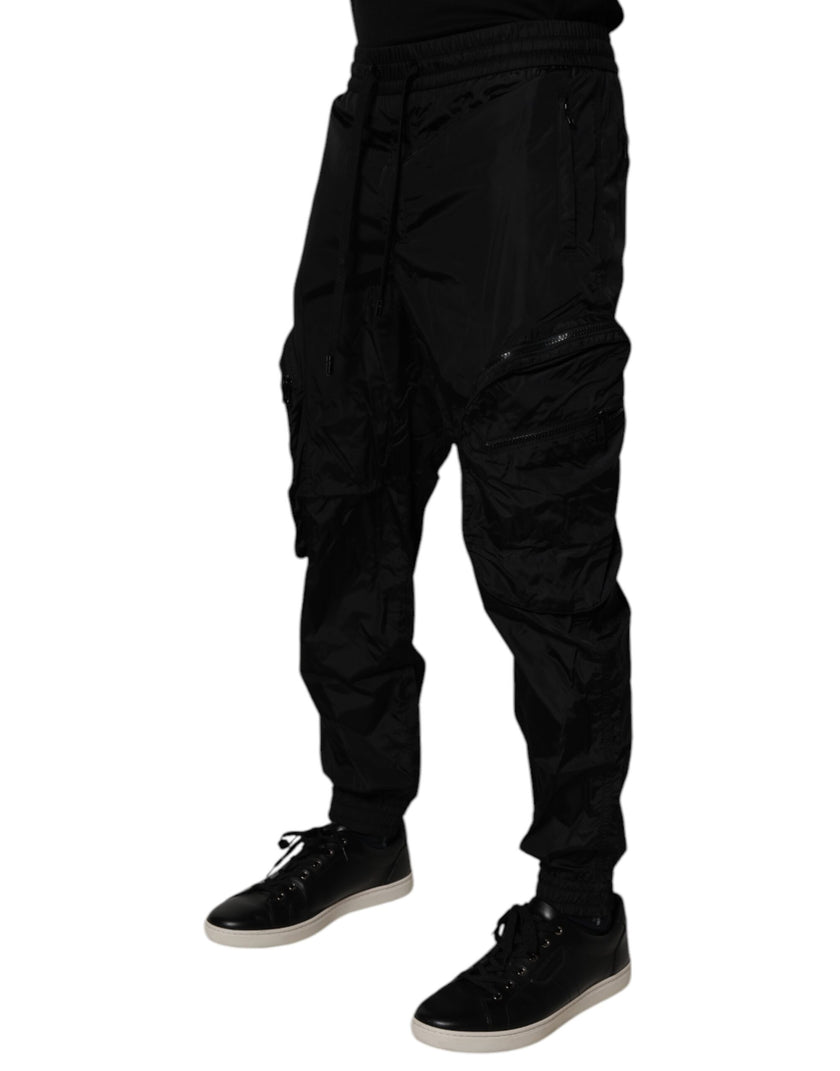 Dolce & Gabbana Black Nylon Cargo Jogger Men Sweatpants Pants