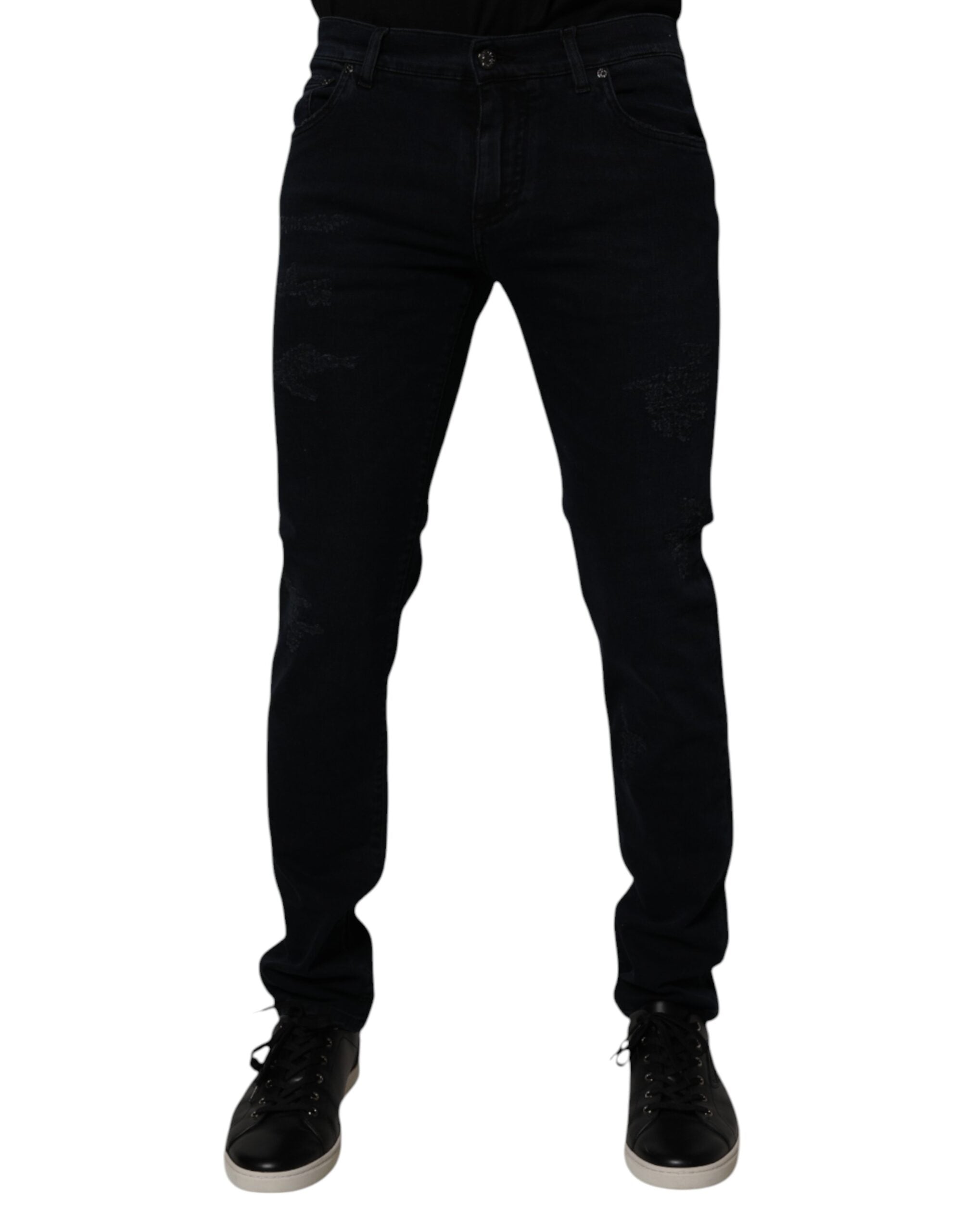 Dolce & Gabbana Black Cotton Skinny Denim Men Jeans