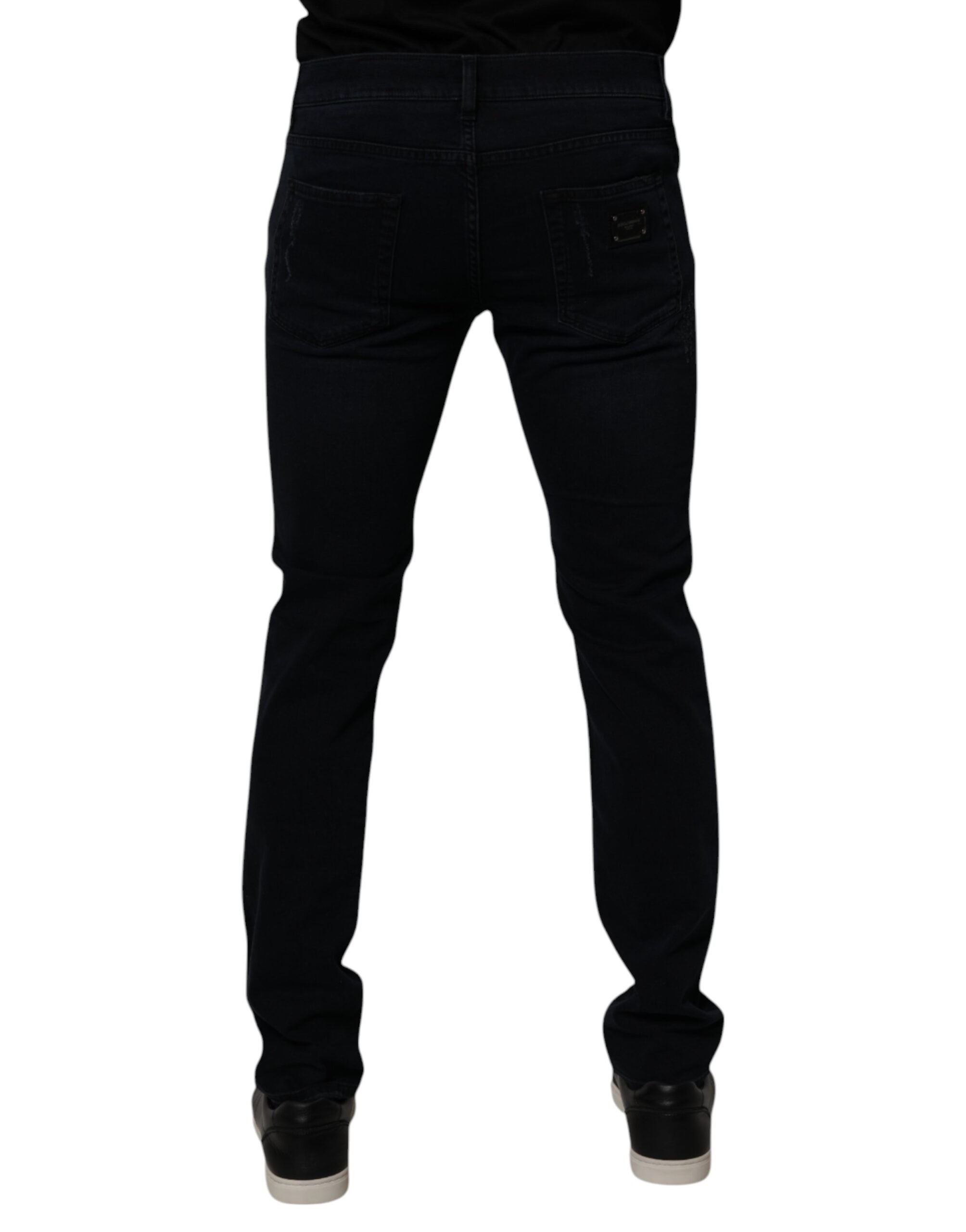 Dolce & Gabbana Black Cotton Skinny Denim Men Jeans