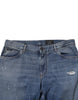 Dolce & Gabbana Blue Tattered Cotton Straight Denim Jeans