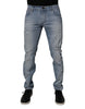 Dolce & Gabbana Blue Tattered Cotton Skinny Men Denim Jeans