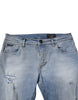 Dolce & Gabbana Blue Tattered Cotton Skinny Men Denim Jeans
