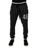 Dolce & Gabbana Black White Stripes Jogger Sweatpants Pants
