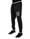 Dolce & Gabbana Black White Stripes Jogger Sweatpants Pants