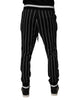 Dolce & Gabbana Black White Stripes Jogger Sweatpants Pants