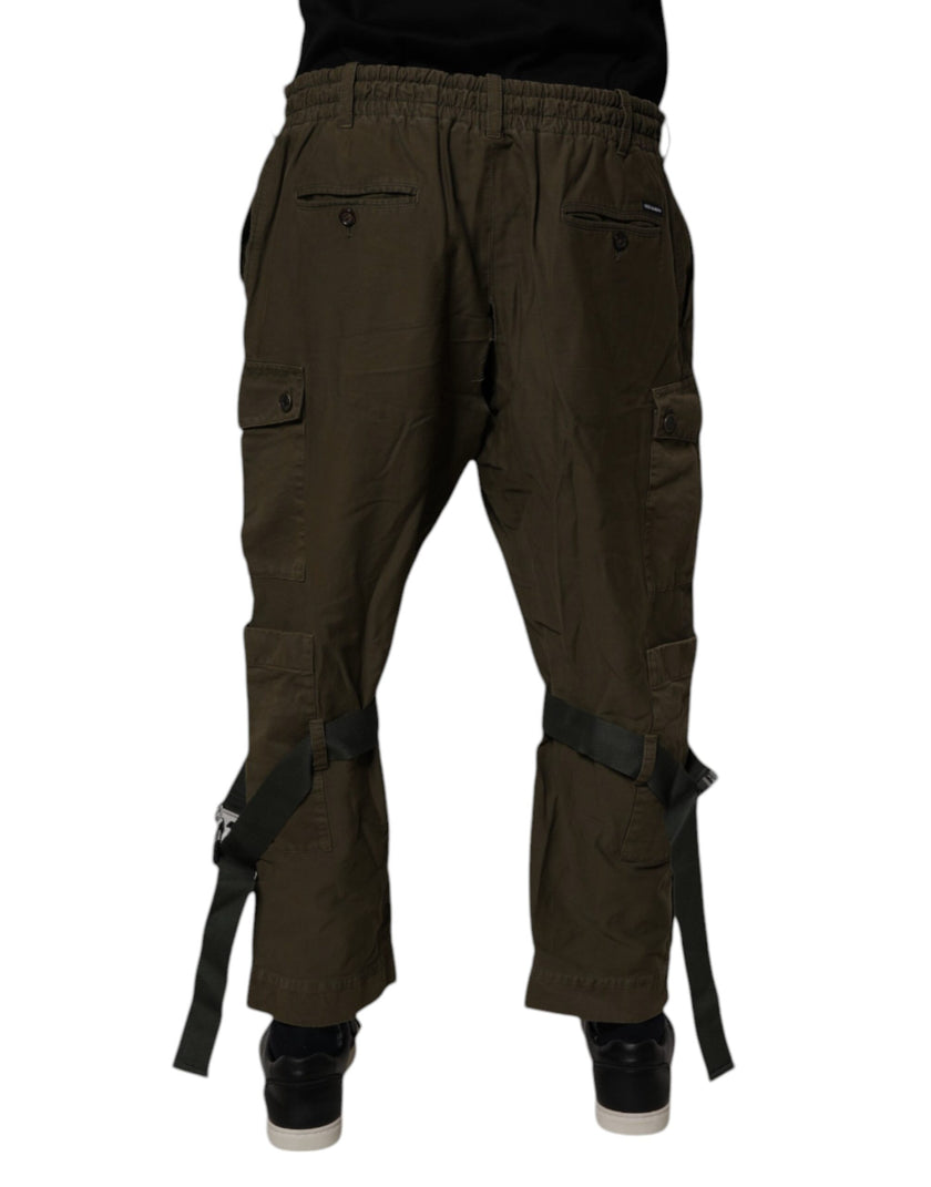 Dolce & Gabbana Brown Cotton Stretch Cargo Pants