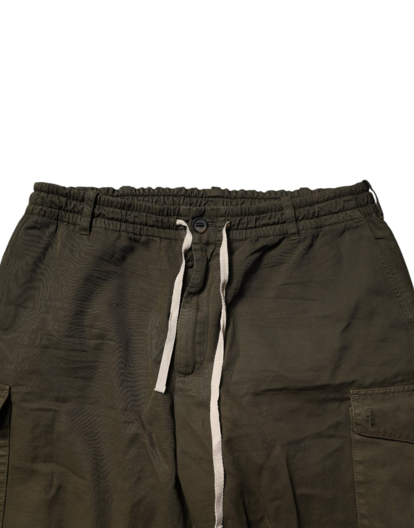 Dolce & Gabbana Brown Cotton Stretch Cargo Pants