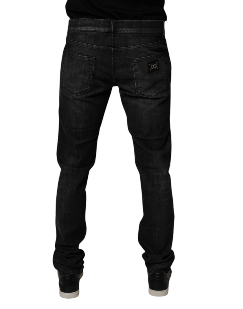 Dolce & Gabbana Black Cotton Stretch Skinny Jeans