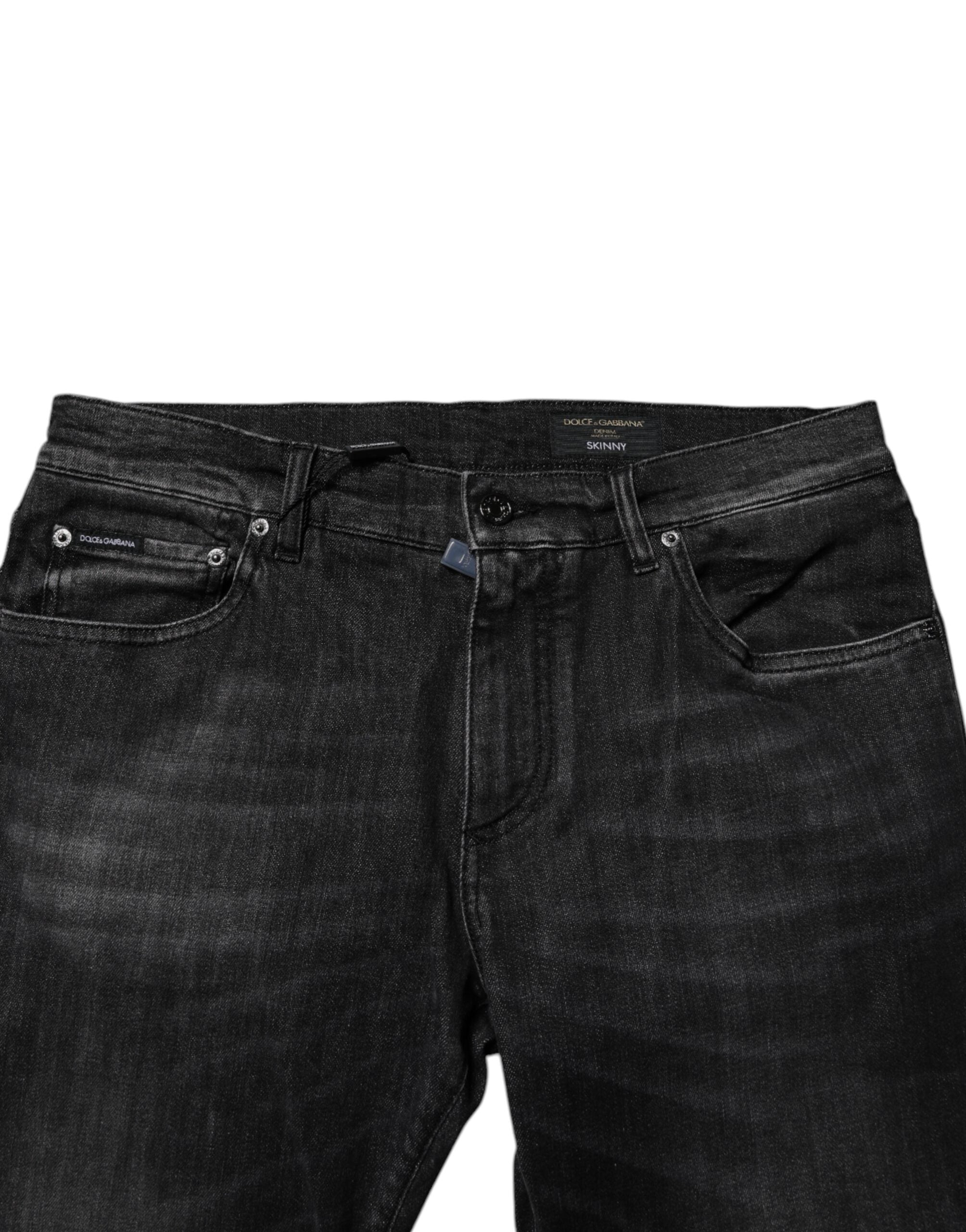 Dolce & Gabbana Black Cotton Stretch Skinny Jeans