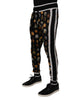 Dolce & Gabbana Black Religious Print Silk Men Jogger Pants