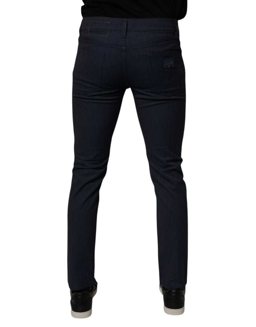 Dolce & Gabbana Dark Blue Cotton Stretch Skinny Denim Jeans