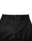 Dolce & Gabbana Black Stripes Wide Leg Formal Men Dress Pants