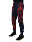 Dolce & Gabbana Dark Blue Corals Jogger Men Sweatpants Pants