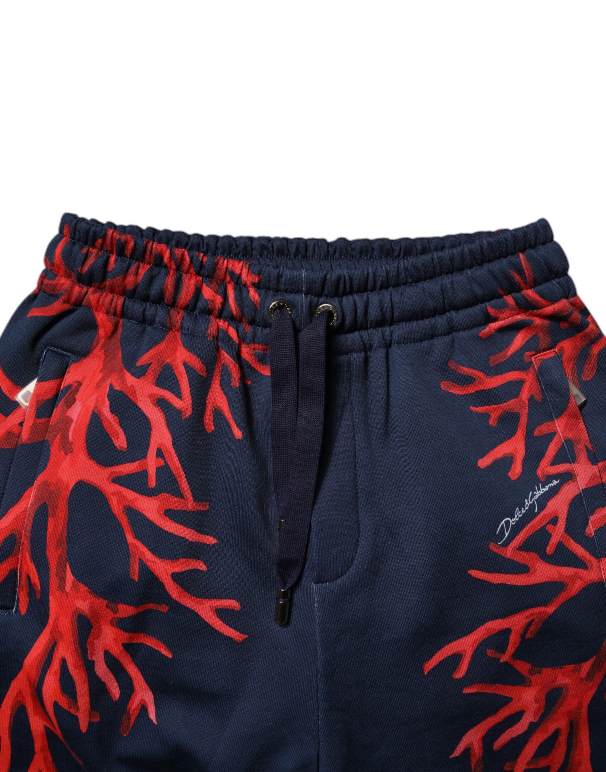 Dolce & Gabbana Dark Blue Corals Jogger Men Sweatpants Pants