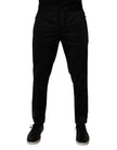 Dolce & Gabbana Black Polyester Men Jogger Sweatpants Pants