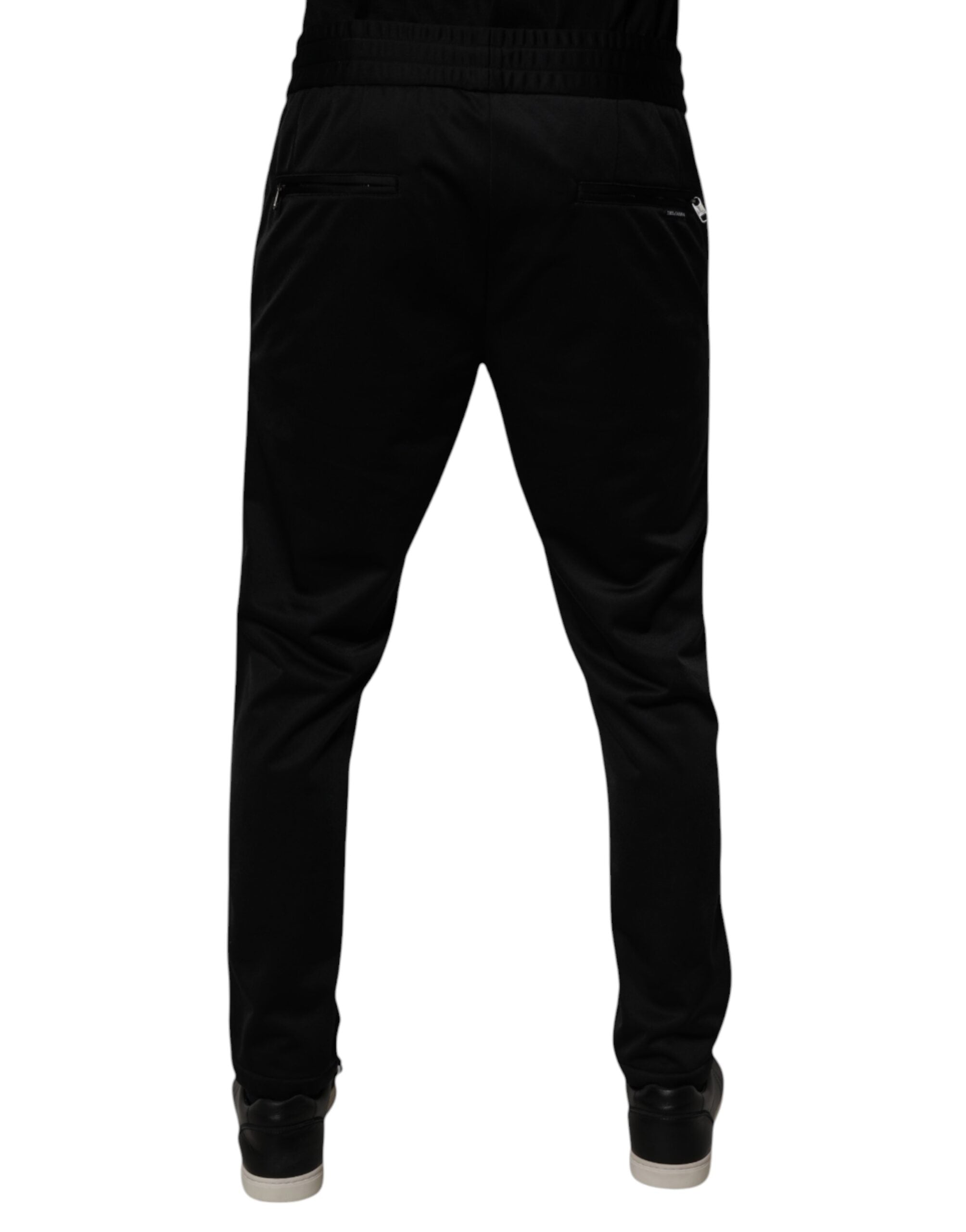 Dolce & Gabbana Black Polyester Men Jogger Sweatpants Pants
